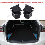 Trunk Side Storage Box Cargo Organizer Bins for Tesla Model Y (2020–2025)