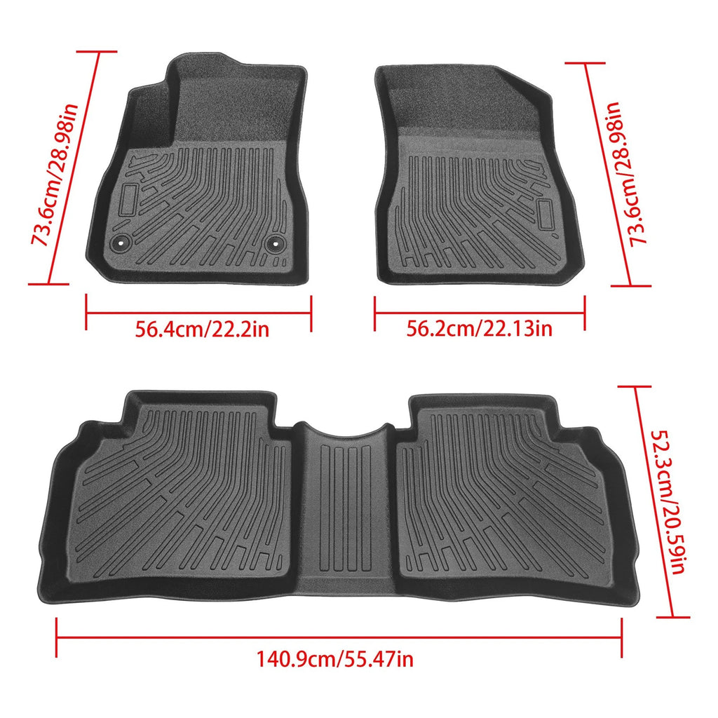 Set of 3 All Weather Floor Mats for Chevrolet Malibu (2016–2025)