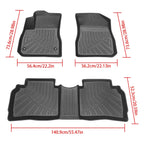 Set of 3 All Weather Floor Mats for Chevrolet Malibu (2016–2025)