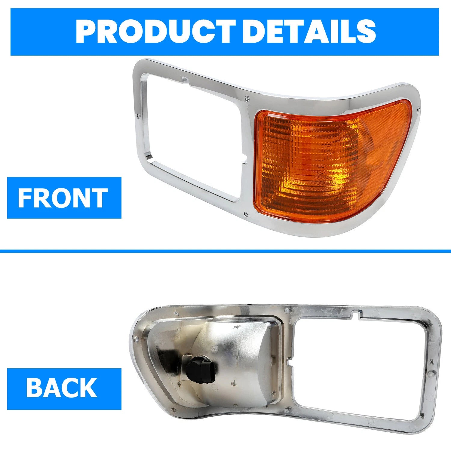 Set of 2 Headlight Bezel Trim for Ford F650 F750 (2000–2015)