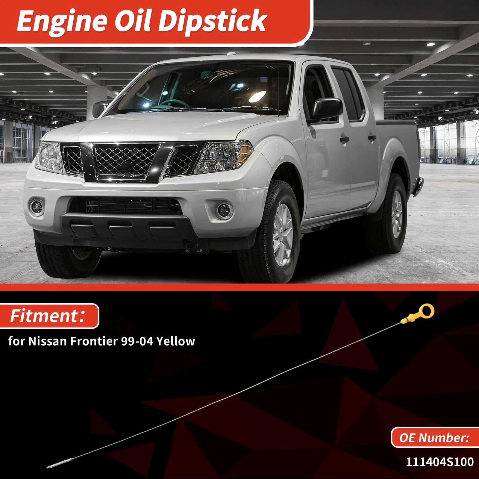 Oil Dipstick No. 111404S100 for Nissan Frontier (1999–2004) Yellow