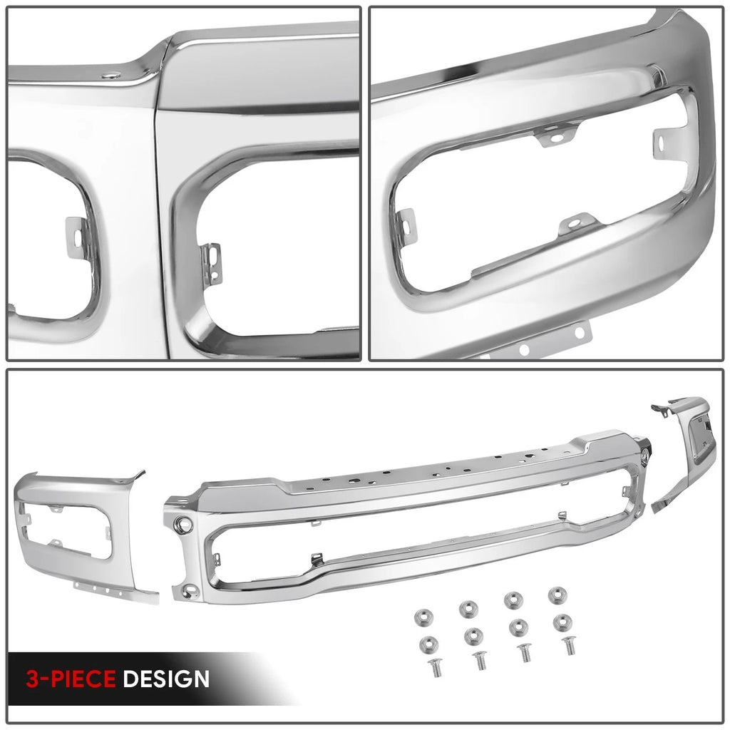 Chrome Front Bumper Face Bar w/ Fog Light Holes for Ford F-250 F-350 (2023–2026)
