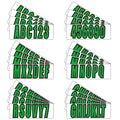 Set of 4 Boat Registration Decals A-Z & 0-9 Green