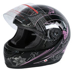 Full Face Motorcycle Helmet for Adult (S–XXL) - Pink Black Butterfly