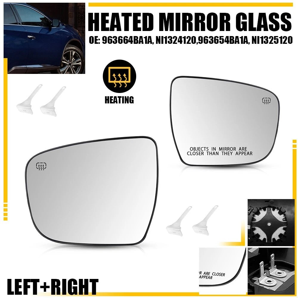 2X Heated Mirror Glass for Nissan Rogue Pathfinder Murano (2014–2023)