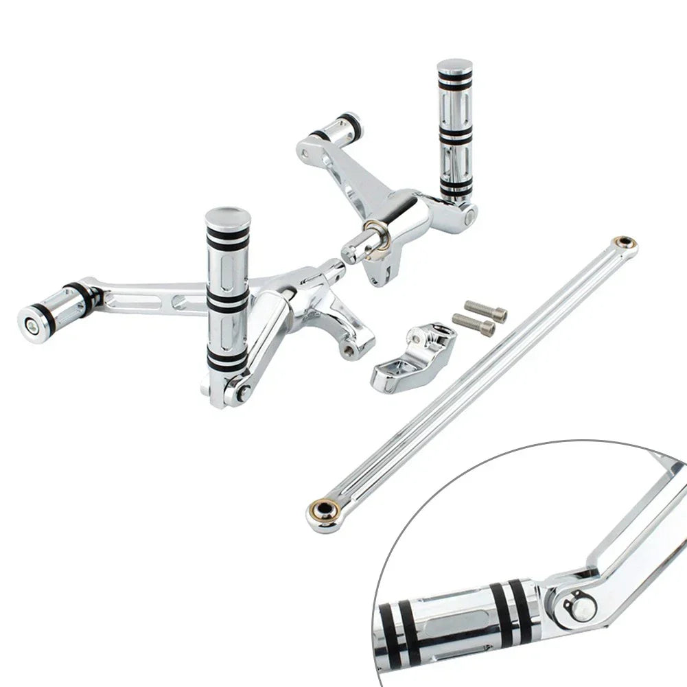 Chrome Aluminum Footrest Pedal Bracket Set for Harley V-Rod Muscle (2002-2017)