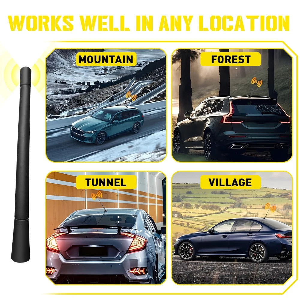 7" Short Black Antenna Mast for Chevy Silverado (2006â2025)