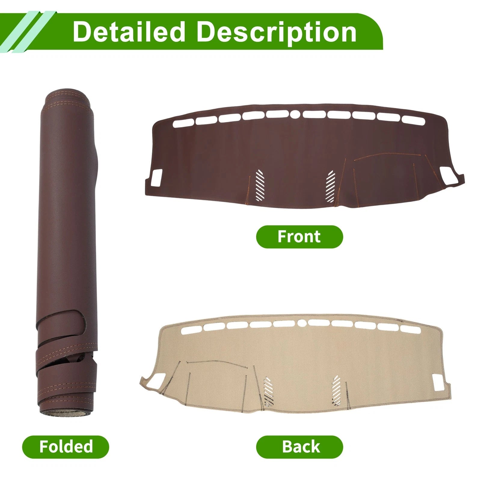 Dashboard Cover Mat for Ford Ranger (2018–2021) - Brown