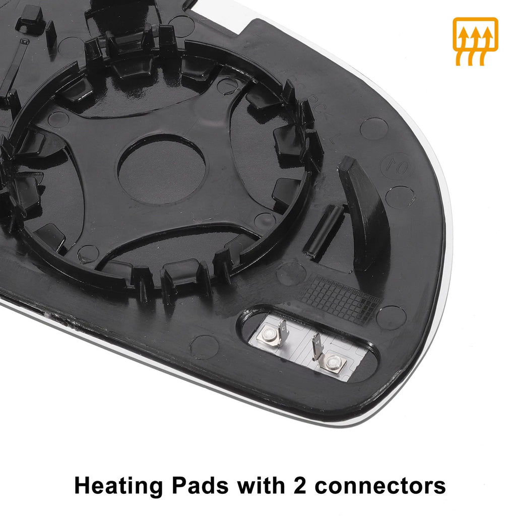 Left Side Heated White Mirror Glass for Audi Q3 (2011–2018)