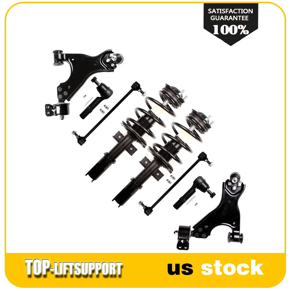 Front Struts & Lower Control Arms & Tie Rods Kit for Chevy Traverse / GMC Acadia