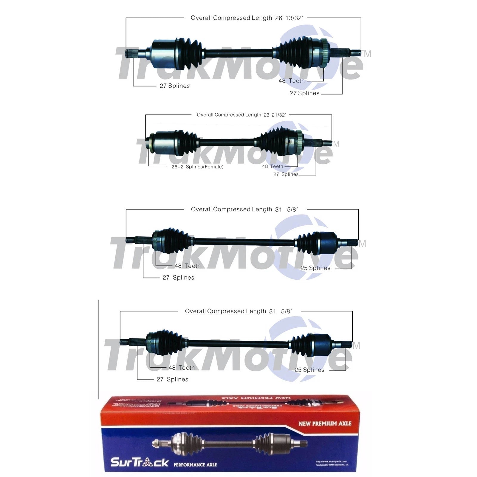 Set of 2 CV Axle Shafts for Kia Sportage (2005–2010)