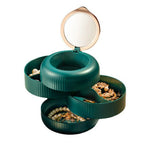Jewelry Organizer Travel Case for Rings Bracelets - 4 Layer Rotating Storage
