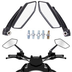 Black Short Stem Side Rear View Mirrors for Yamaha Suzuki (8/10mm)