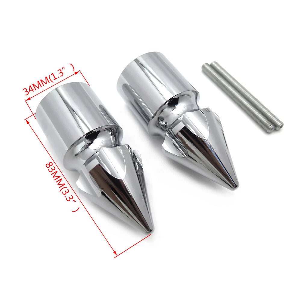 Chrome Spike Bar Ends for Suzuki GSX-R 600 750 1000 1100 (2001–2023)