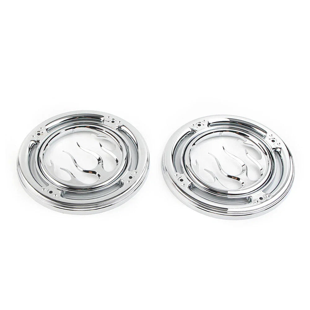 Chrome Rear Speaker Accent Trim Covers for Harley Electra Street Tri Glide