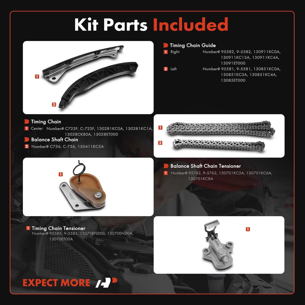 6X Timing Chain Kit for Nissan Sentra Juke (2011-2018)