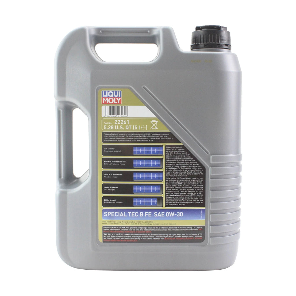 Set of 5 Liqui Moly Special Tec B FE 0W-30 Engine Oil (25L)