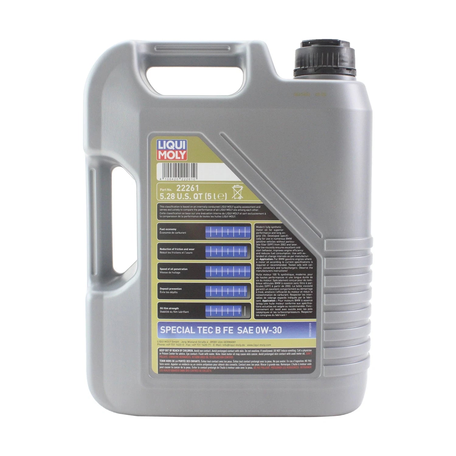 Set of 5 Liqui Moly Special Tec B FE 0W-30 Engine Oil (25L)