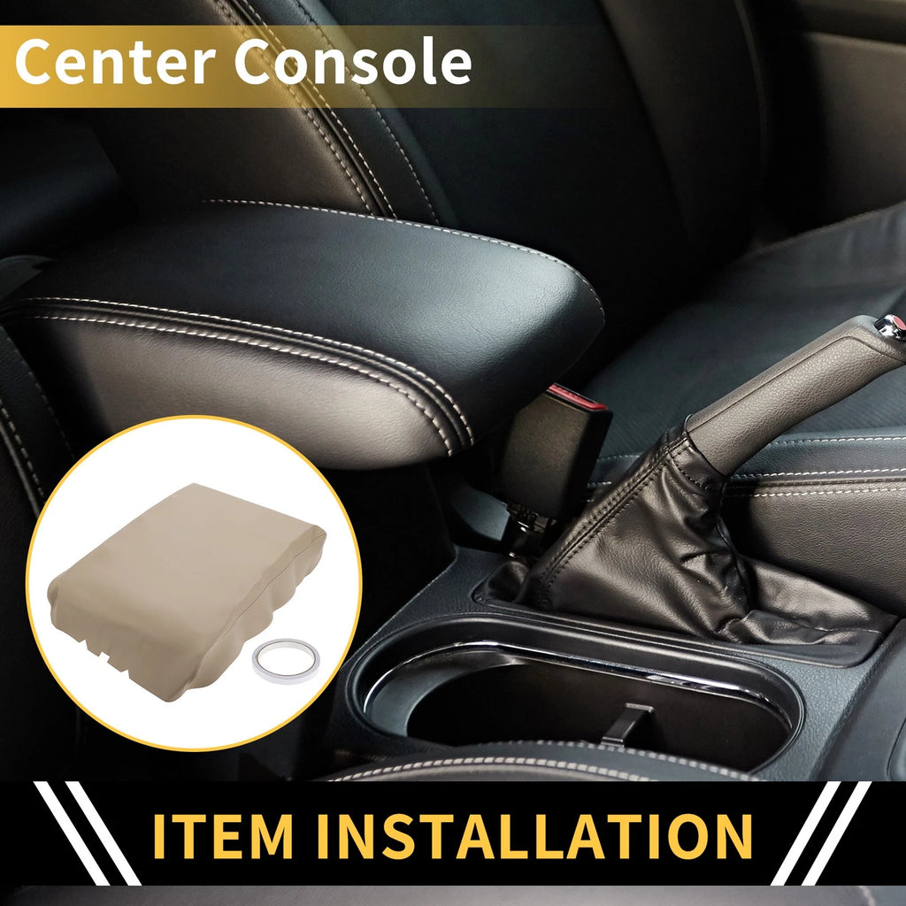 Console Pad Cover for Nissan Titan (2004–2014) Microfiber Leather Beige