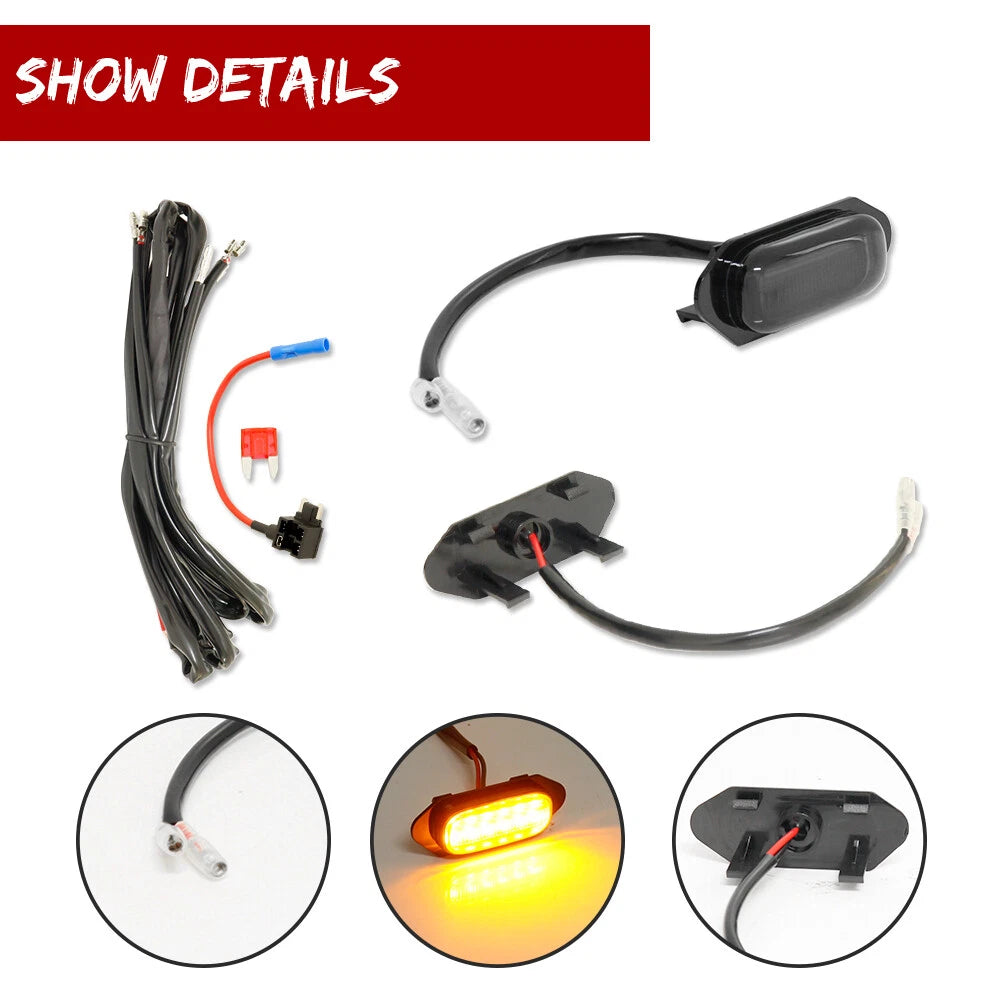 Set of 4 Raptor Style Smoked Lens Grille LED Lights for Toyota RAV4