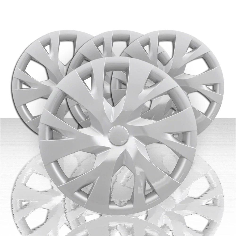Set of 4 6 Y Spoke Style Snap-On Wheel Covers for 14-inch Wheels - Silver