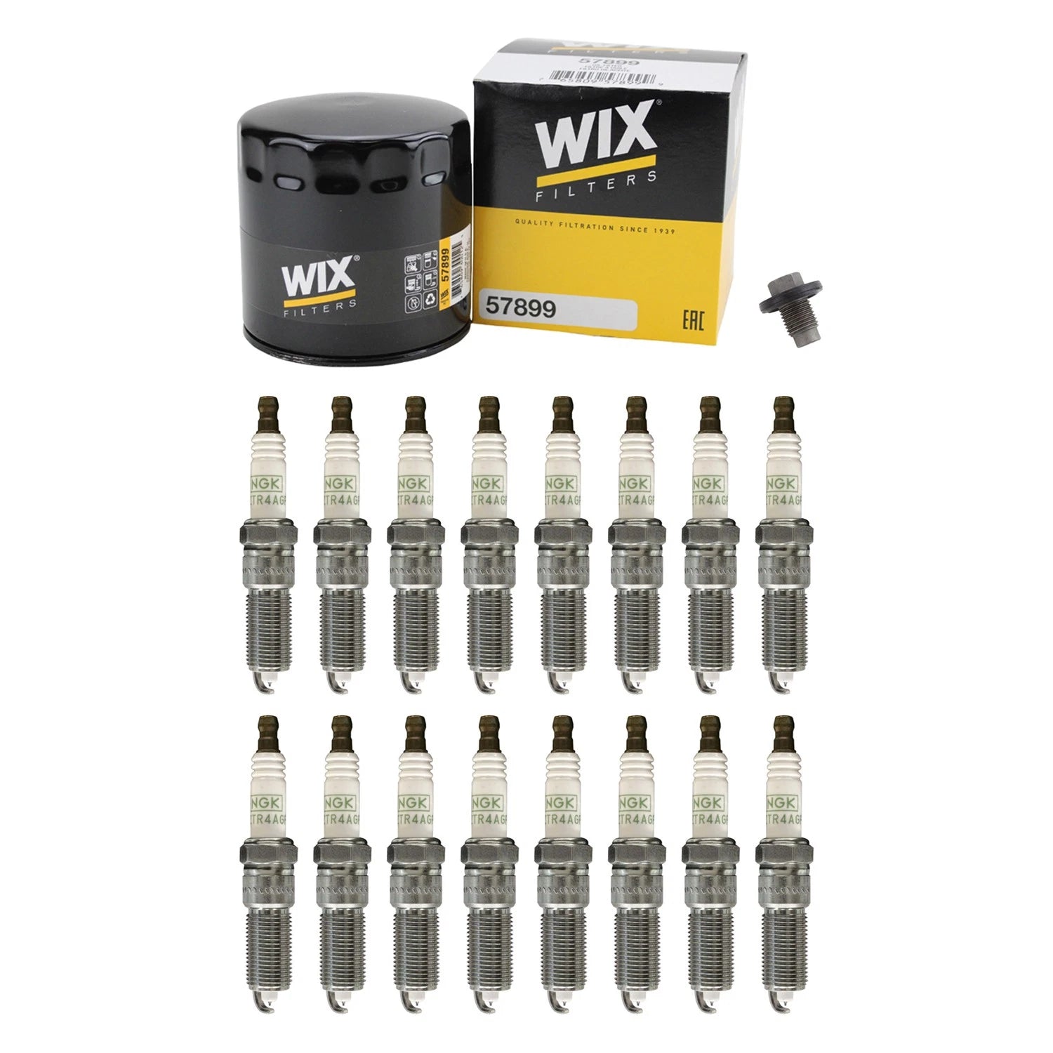 Wix Engine Oil Filter & NGK 16 Platinum Spark Plugs Kit for Grand Cherokee (1993–2021)