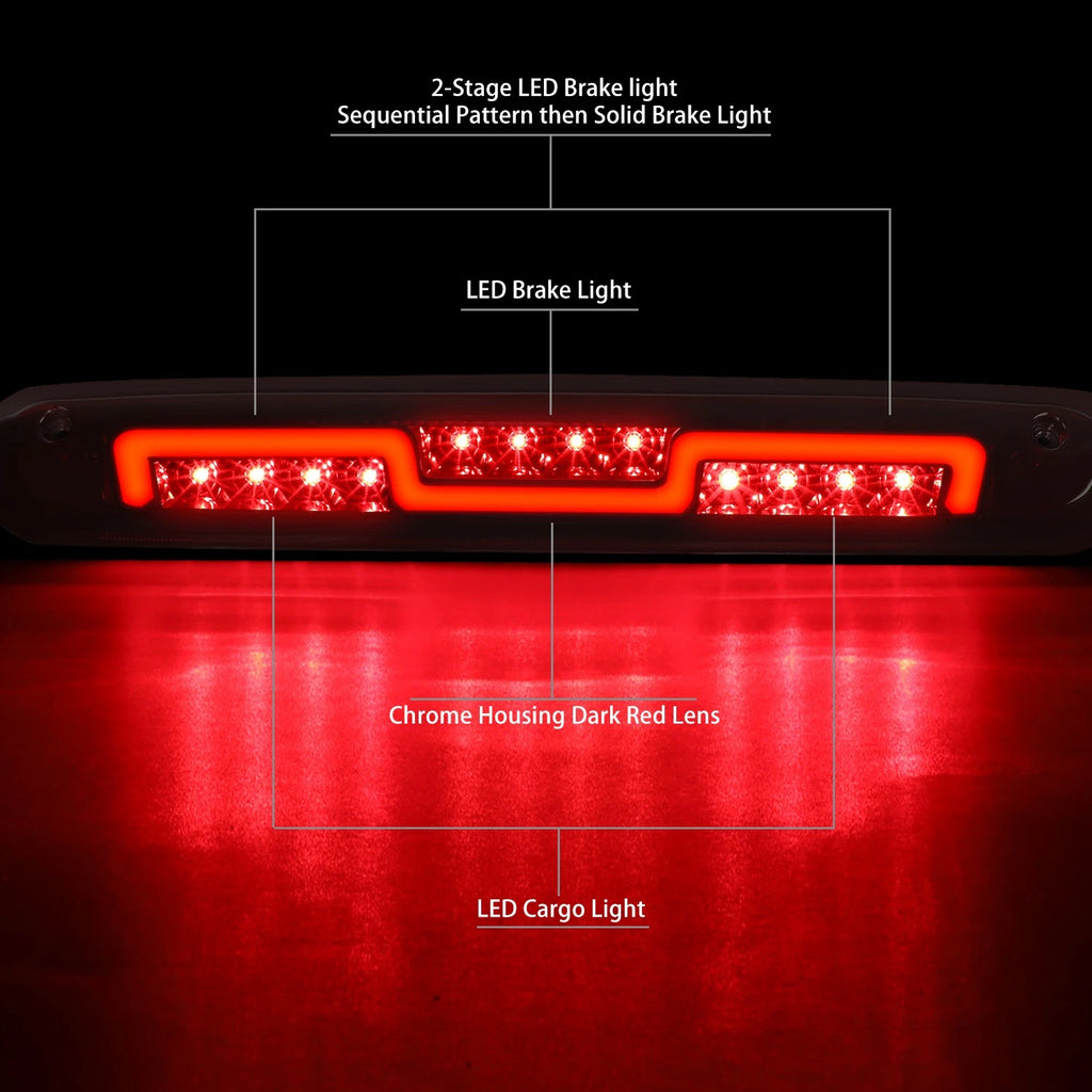 Sequential LED Third Brake Lamp Tail Light for Silverado Sierra (2007–2014)