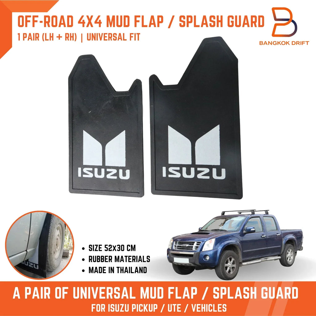 Mud Flap Splash Guard for Isuzu D-Max TF Ute 4WD 4X4 Off-Road Black Rubber