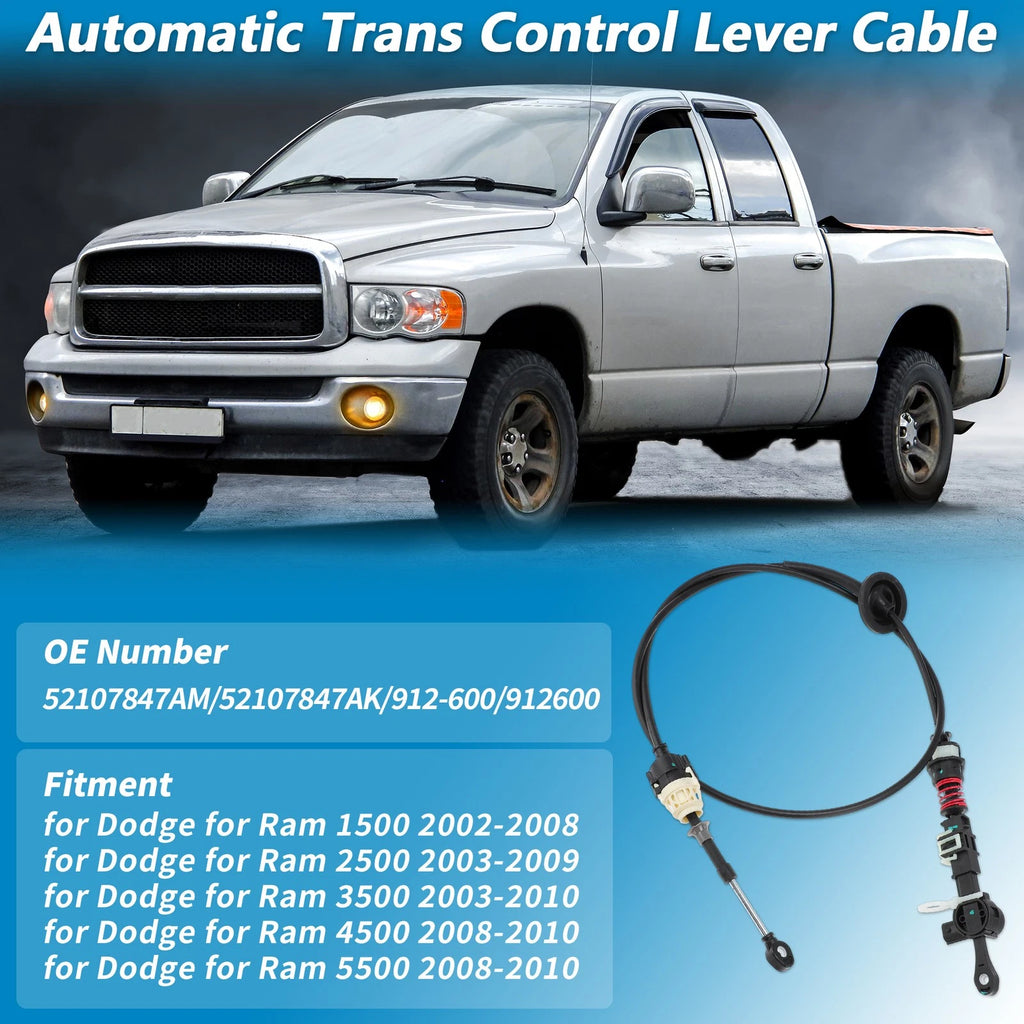 Auto Trans Gear Shift Cable for Dodge Ram 1500 2500 3500 4500 (2010–2018)