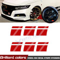 Red Hash Stripe Wheel Rim Stickers for 18"-21" Tires (Set)