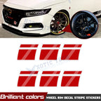 Red Hash Stripe Wheel Rim Stickers for 18"-21" Tires (Set)