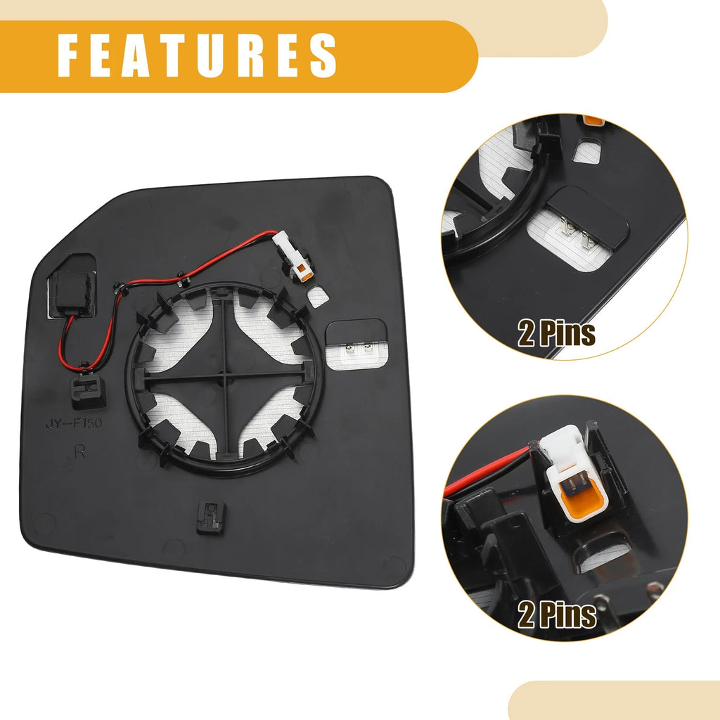 1 Pair Rear View Mirrors Glass for Ford F-150 (2015–2020) No.FL3Z17K707AH/FL3Z17K707D
