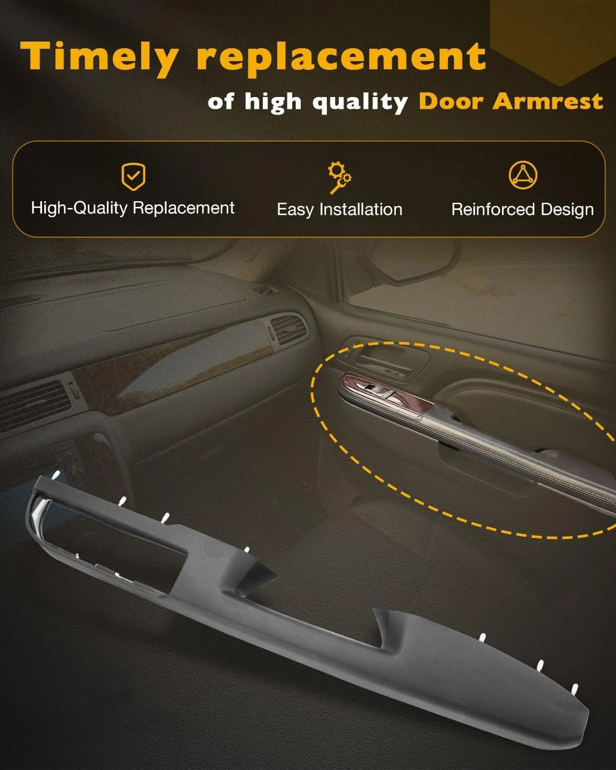 Passenger Armrest Repair Kit for Chevy Silverado GMC Sierra 1500 2500 3500 (2010–2014)