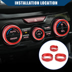 Set of 1 Air Conditioner AC Control Switch Knob Cover for Subaru Impreza (2017–2023) Red