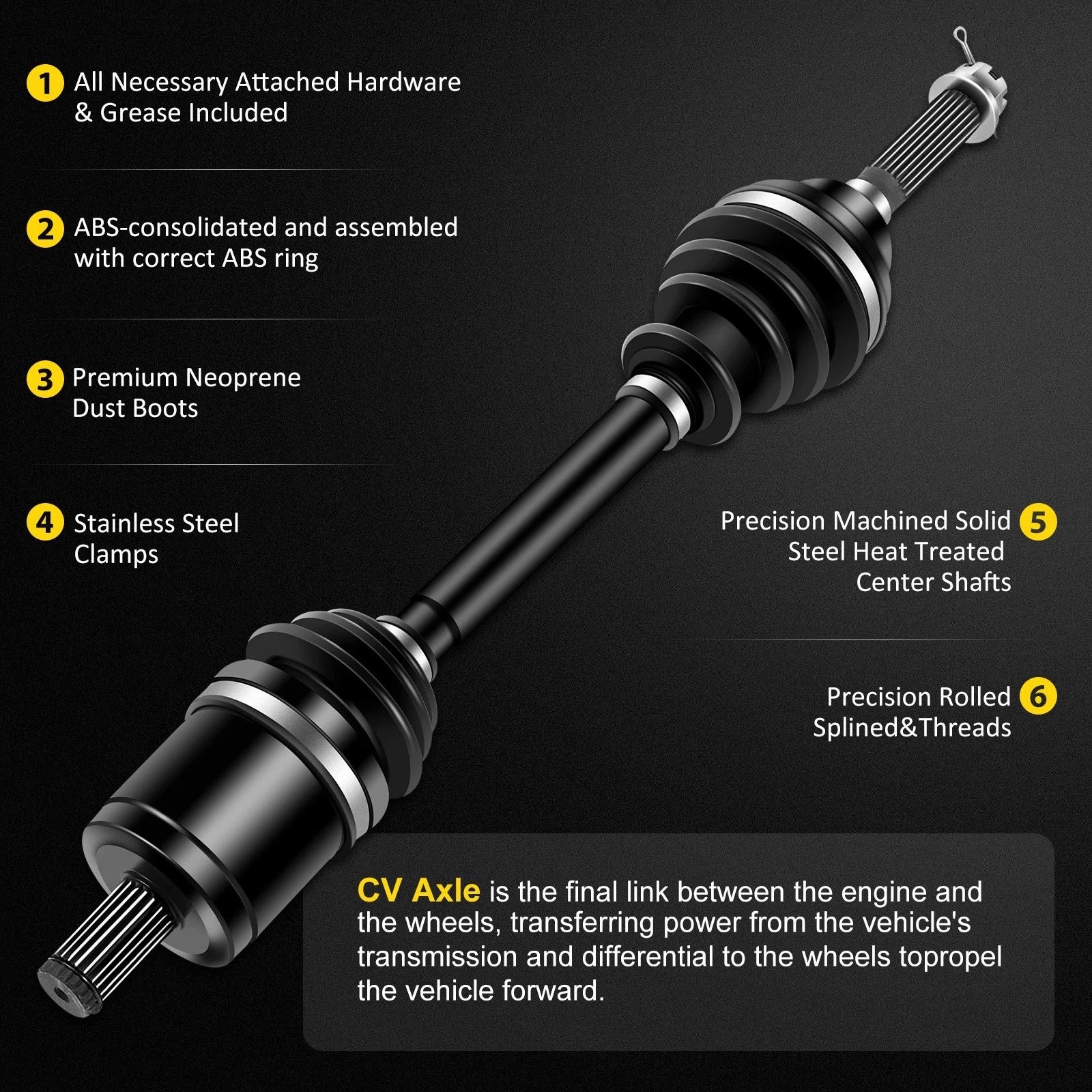 2X Front CV Axle Shaft for Polaris Sportsman 400 450 500 570 700 800
