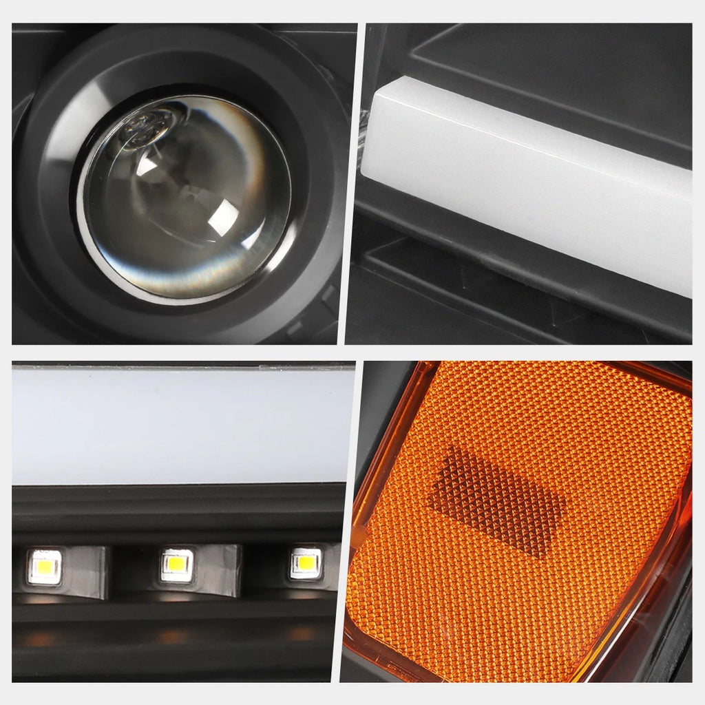 LED DRL Sequential Turn Signal Projector Headlights for F150 (2004–2008)