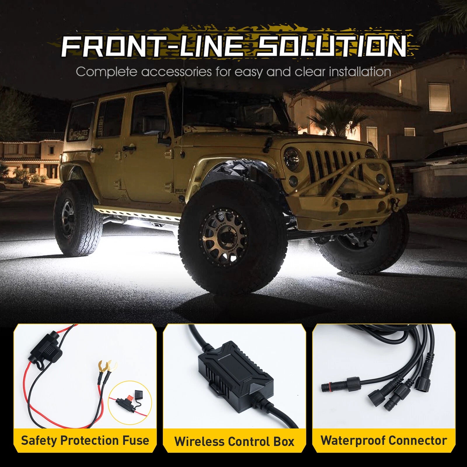 NOVSIGHT LED Pod Rock Lights for Truck SUV ATV UTV Golf (Remote Control)