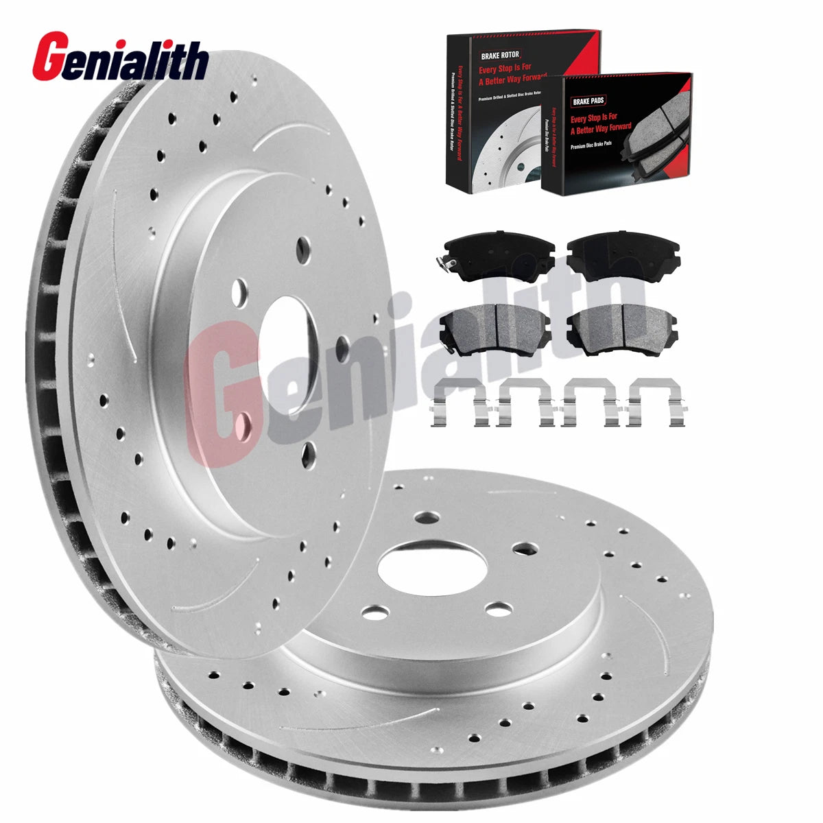Front Brake Rotors + Ceramic Brake Pads Kit for Chevrolet Camaro