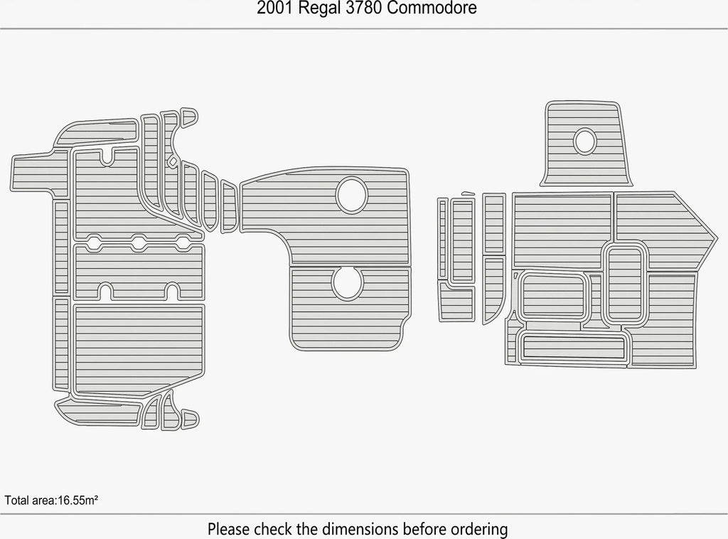EVA Pads for 2001 Regal 3780 Commodore Swim Platform Cockpit Boat