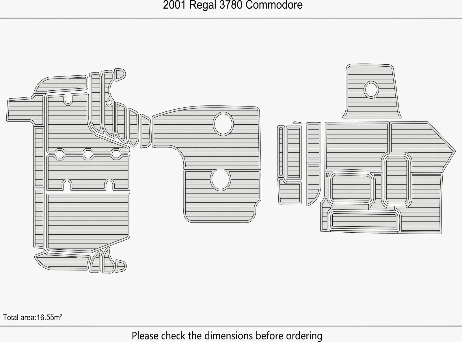 EVA Pads for 2001 Regal 3780 Commodore Swim Platform Cockpit Boat