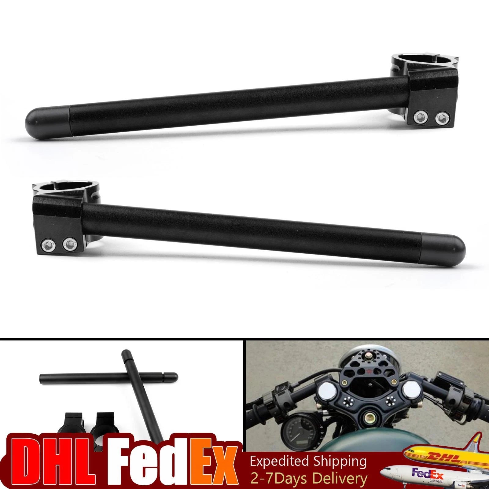 Clip-On Handlebars for Kawasaki ZX6R ZX9R ZRX1100 (Universal, 46mm)