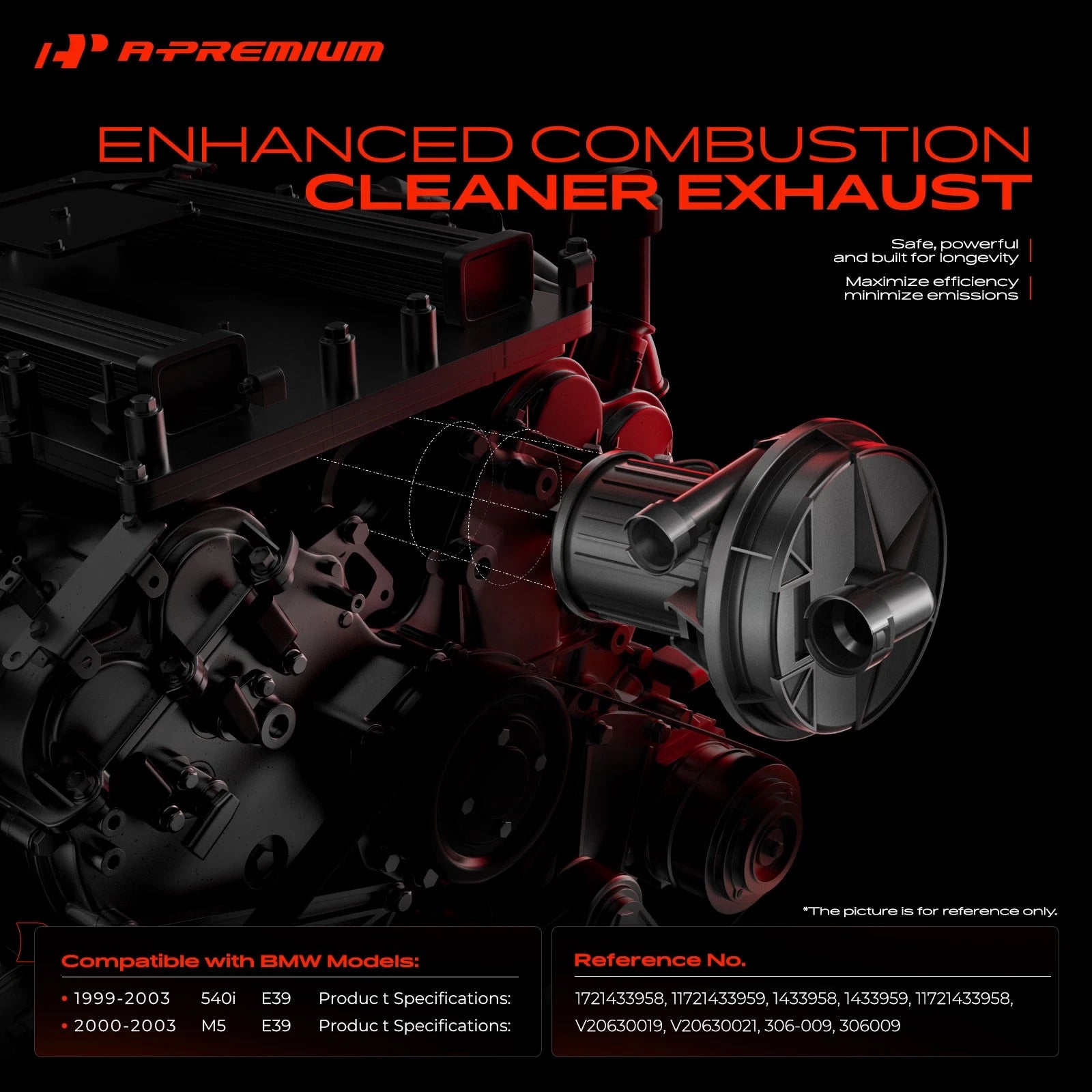 Secondary Air Injection Pump for BMW E39 540i M5 (1999-2003)