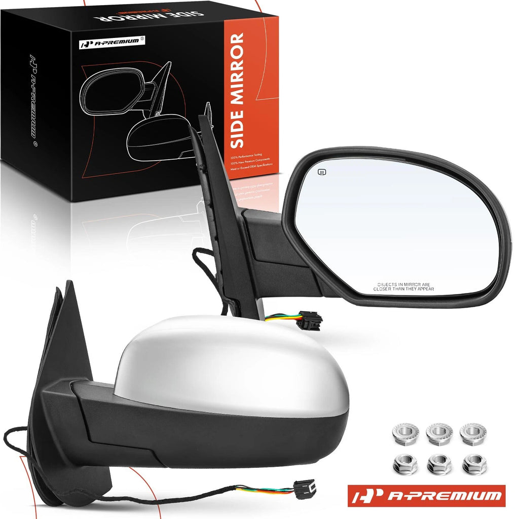 2X Chrome Power Heated Towing Mirrors for Chevy Silverado 1500 (2007â2013)