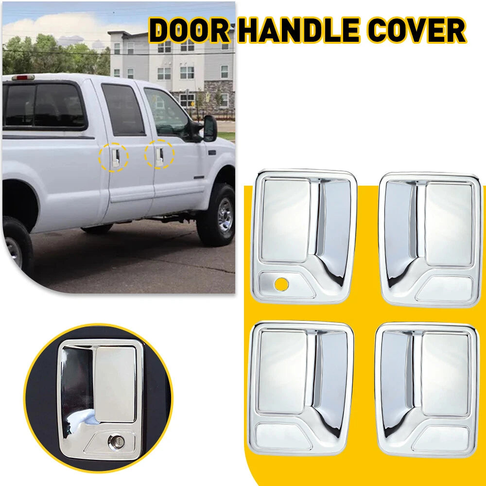 Set of 4 Chrome Door Handle Covers for Ford F250 F350 F450 F550 Super Duty (1999–2016)
