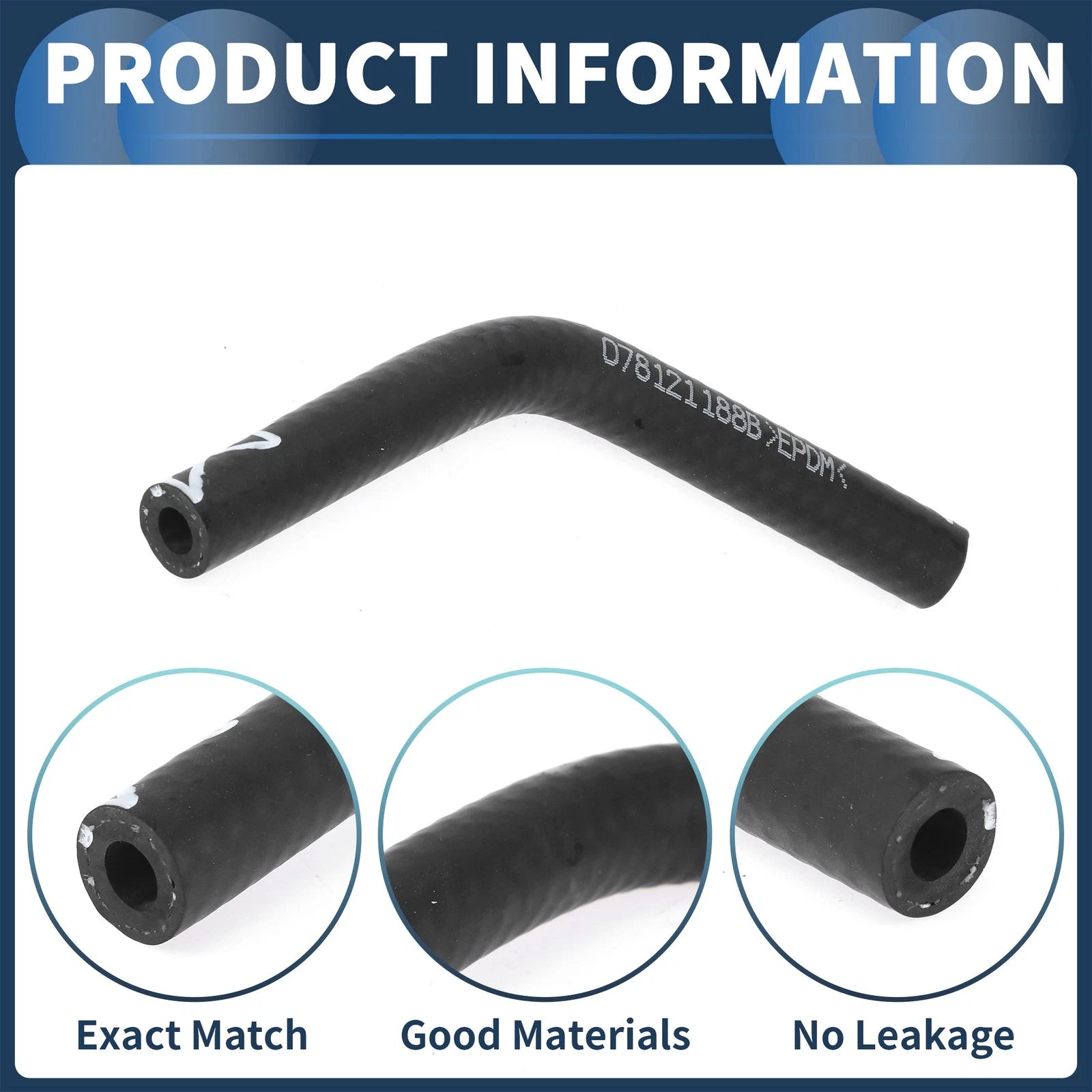 Radiator Hose for Audi A4 S4 (1999–2005) No. 078121188B Black 1 Pc