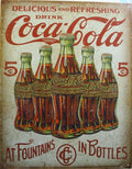 Coca Cola Vintage Tin Metal Sign Antique Soda Evolution 2091