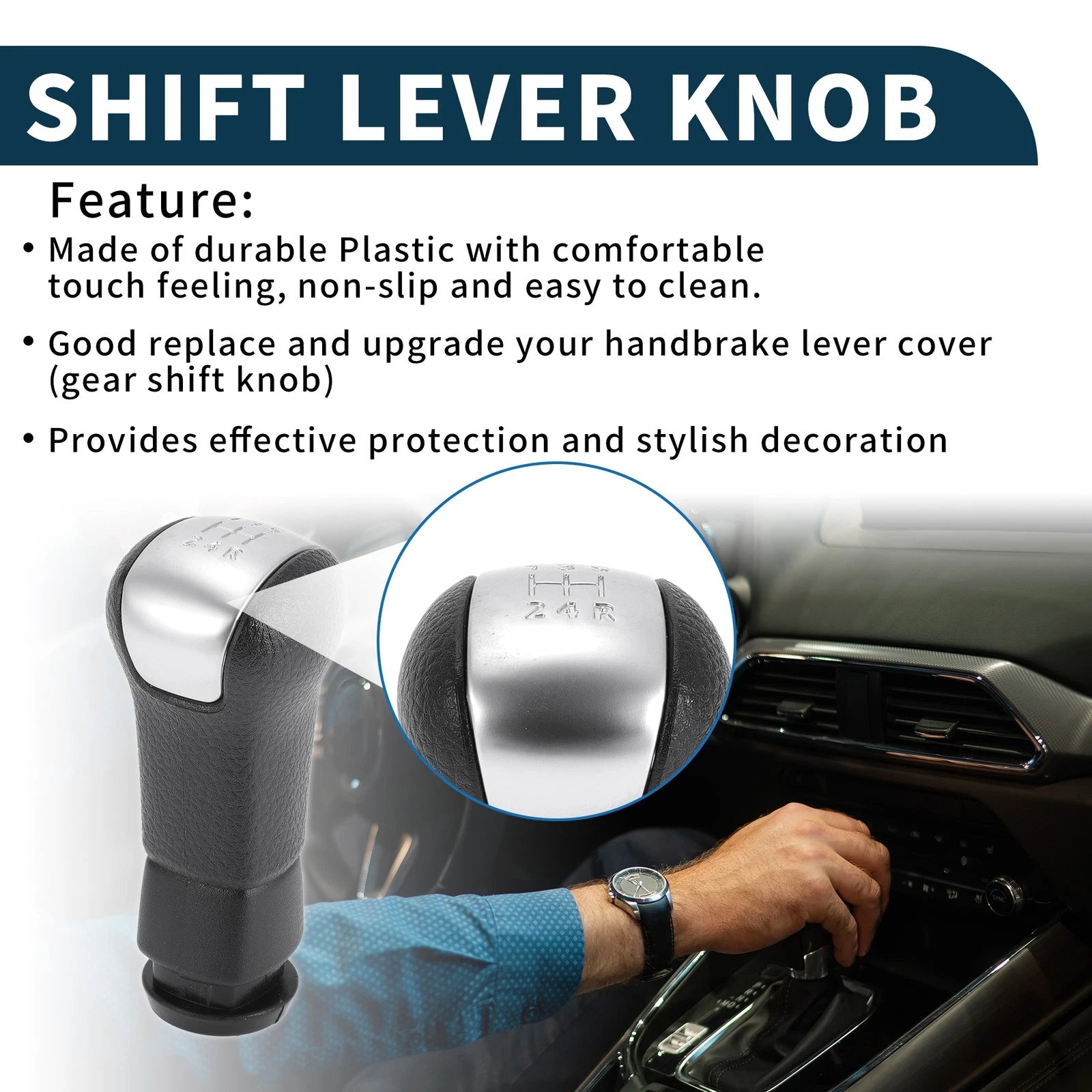 5 Speed Manual Gear Shifter Knob for Nissan X-Trail (2008–2013) Black Plastic