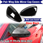 Gloss Black Side Wing Mirror Cap Covers for Audi TT TTS (2014–2023)