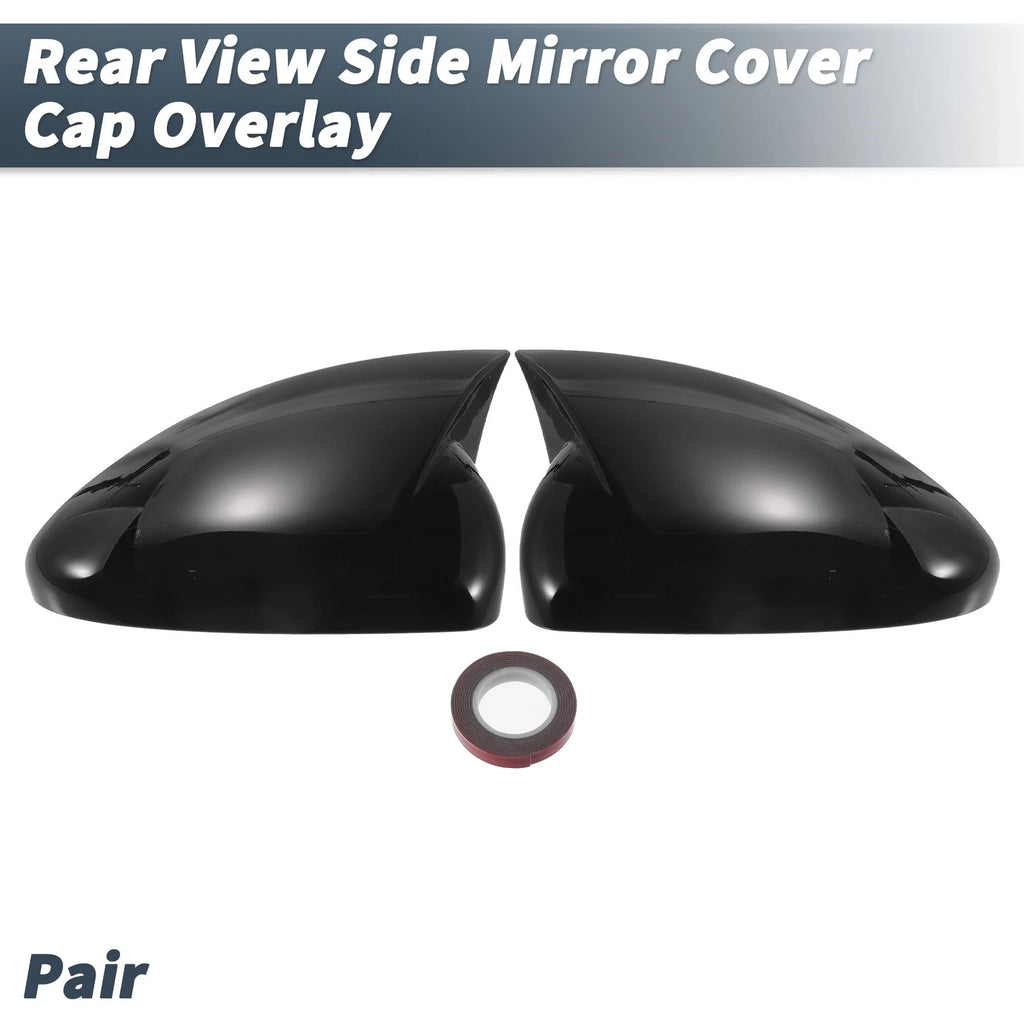Pair Rearview Mirror Cover Overlay Gloss Black for Chevrolet Cruze (2009–2015)
