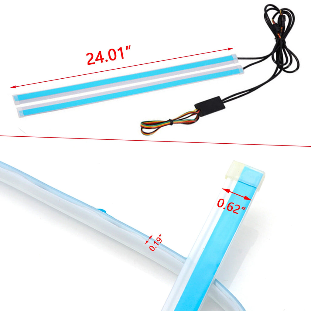 24" RGB LED Daytime Running Light Remote For Dodge Charger Challenger (2011-2023)